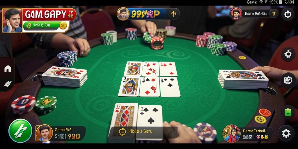 Tampilan menarik gameplay Gaple di 99RP.