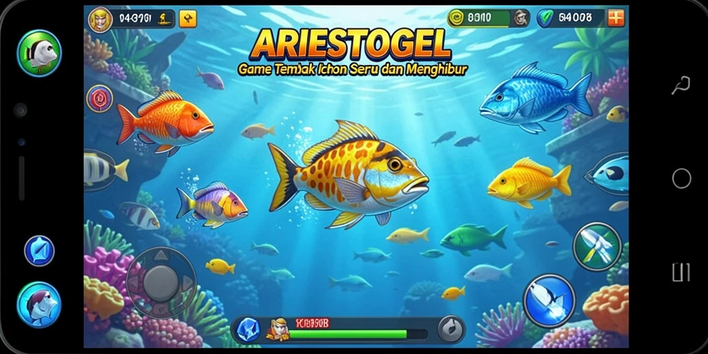 Tampilan menarik dari gameplay Tembak Ikan ARIESTOGEL.