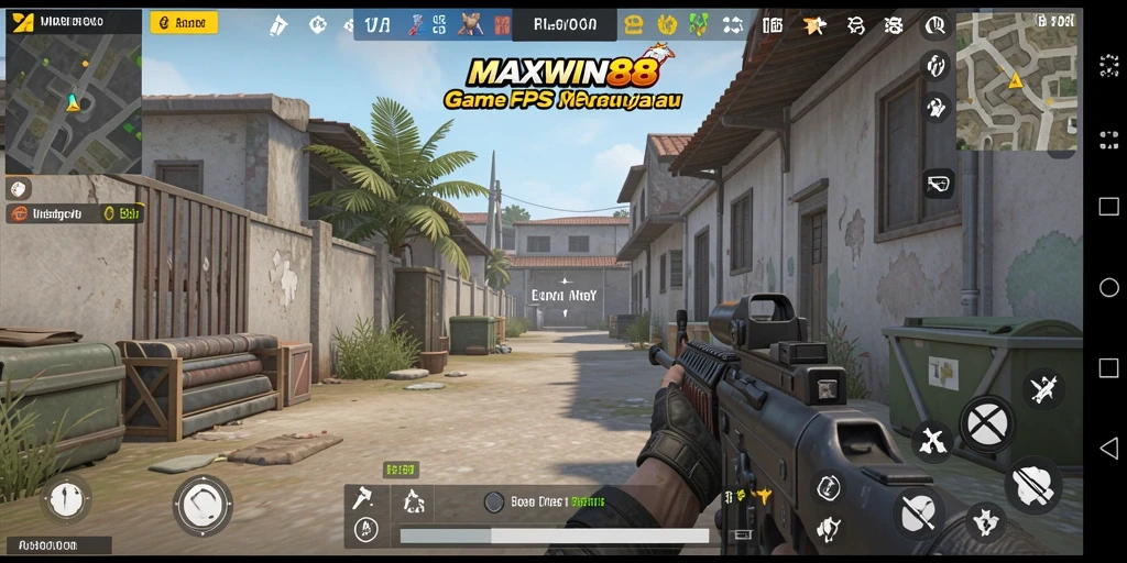 Tangkapan layar gameplay <strong>MAXWIN88</strong> dengan aksi tembak-menembak yang intens.