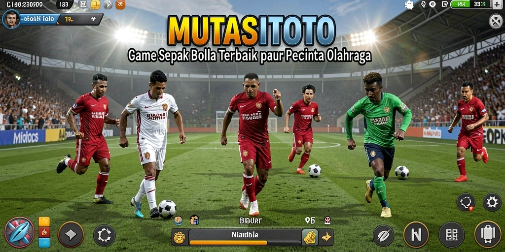 Tampilan gameplay MUTASITOTO dengan aksi sepak bola yang mendebarkan.