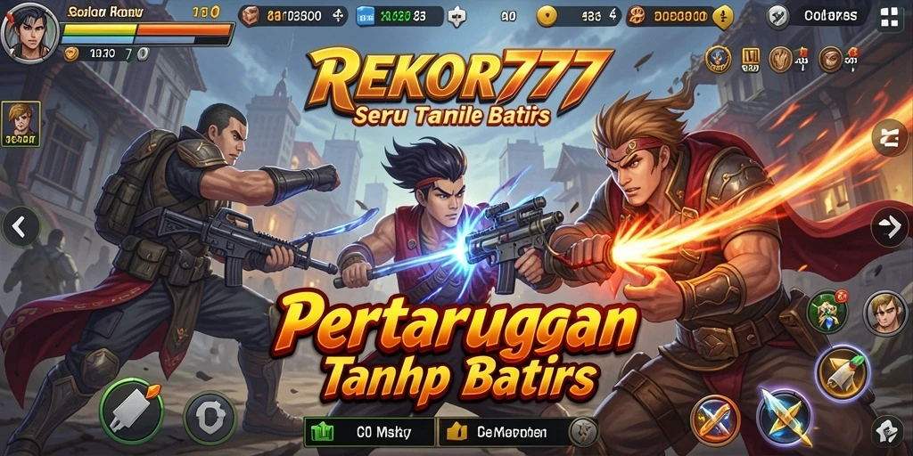 Tampilan grafis menawan saat karakter bertarung di arena pertarungan.
