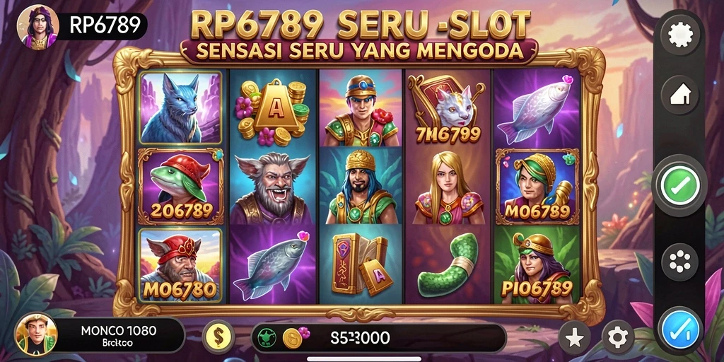 Tampilan gameplay seru RP6789 yang menampilkan gulungan Slot dan efek visual menawan.