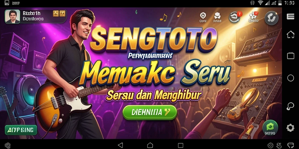 Screenshot gameplay SENGTOTO menampilkan aksi seru bermain musik.