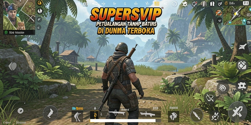 Menampilkan aksi seru dalam gameplay Open World SUPERSVIP.